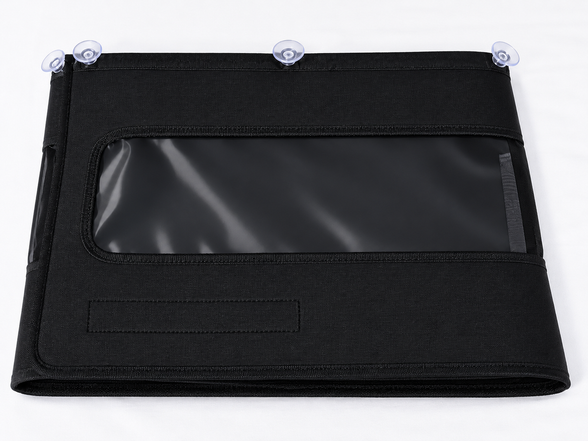 Full view of the Vehicle Dash Privacy Shield laid flat