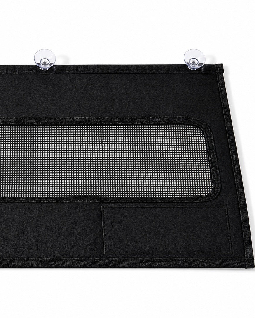 Close-up of the VDPS panel edge, privacy window and upper suction cups